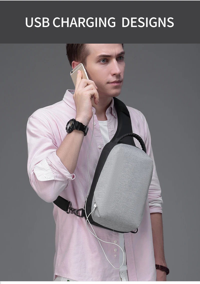 EURCOOL, повседневная мужская сумка-мессенджер с usb зарядным портом, короткий нагрудный рюкзак, 9,7 дюймов, iPad, сумка на плечо, мужские сумки через плечо n1904