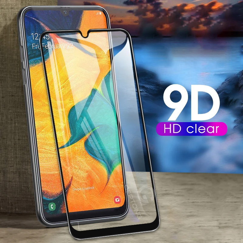 Защитное стекло 9D закаленное с полным покрытием для Samsung Galaxy A10 A30 A50 9H M10 M20 M30 |