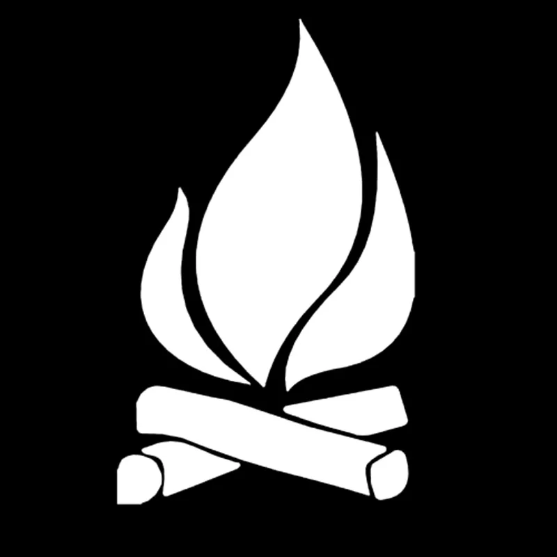 

10.2cm*16.5cm Camp Fire Creative Car-Styling Car Sticker Vinyl Black/Silver S3-5407