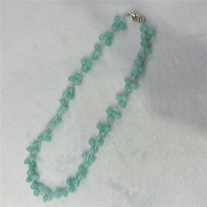Aquamarine 3 шт./партия натуральный кварцевый камень синий Crazy Agates ручной цветной эльф чокер крутящий момент энергетическое лечение бисером ожерелье воротник бесплатно - Окраска металла: Aquamarine
