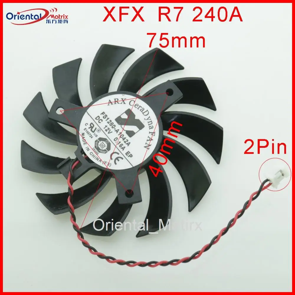 Бесщеточный вентилятор постоянного тока FS1280-A1042A 12 В 0 16 а 75 мм 40x40x40 XFX R7 240A