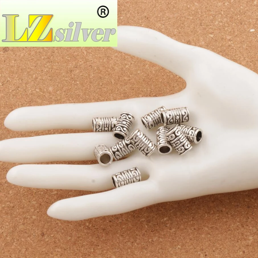 

Hollow Dots Flower Tube Metal Big Hole Beads 8x8x13.5 mm 100pcs zinc alloy Fit European Bracelets Jewelry DIY L1405