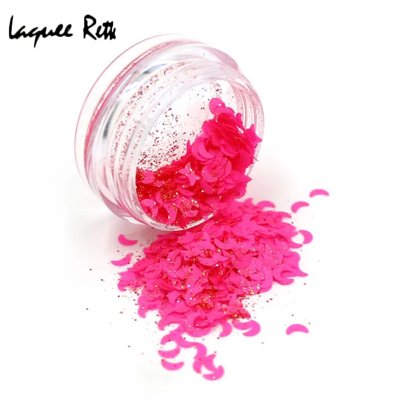 12 шт. яркие цвета полумесяц дизайн ногтей блестки украшение лазерная блестящая