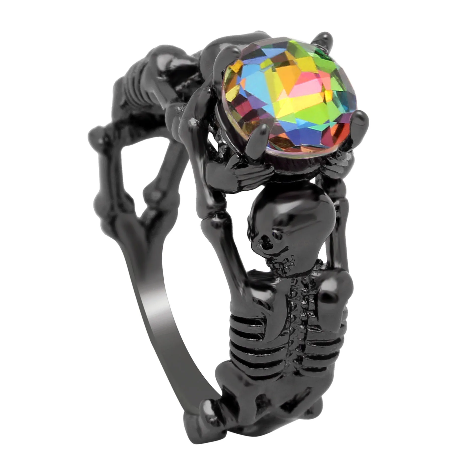 UFOORO Ghost Evil Skull Skeleton Hand CZ кольцо европейский и американский стиль панк моторное байкерское мужское кольцо новое череп мужские ювелирные изделия