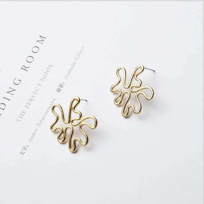 New alloy color retention geometry irregular DIY earrings handmade material package accessories 10pcs | Украшения и аксессуары