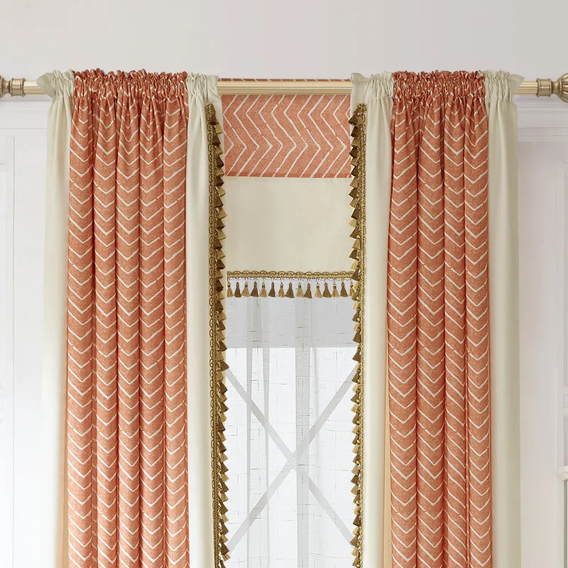 С принтом в полоску Шторы Спальня готовые окна Панель Гостиная современный Ткань