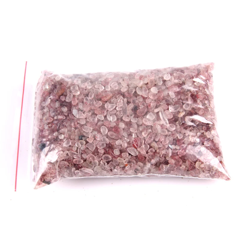 

2017 200g Natural pink rose Strawberry Quartz Crystal Rock Chips Beads Chakra Healing Reiki DIY Materials Tumbled Stone Crafts