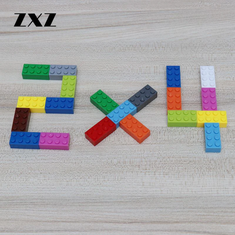 50 шт./лот Высокие кирпичи 2x4 просвечивающие сборные частицы строительные блоки