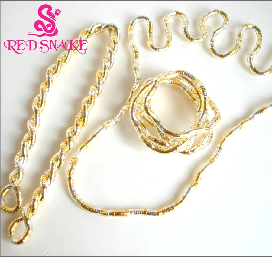 Красная змея 5 шт./лот Bendy модное гибкое Золотое + посеребренное Смешанное цветное