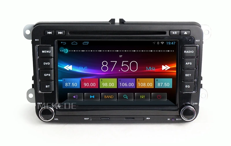 Android 4.4.4 автомобильный DVD GPS навигации 1024*600 4 ядра для Фольксваген Skoda поло Golf 5 6 Passat Jetta tiguan Touran caddy