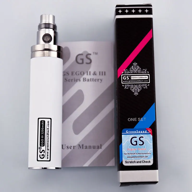 GS EGO II 3200 мАч аккумулятор для электронной сигареты для eGo CE4 атомайзер батарея для электронной сигареты vs GS Ego II 2200 мАч батарея
