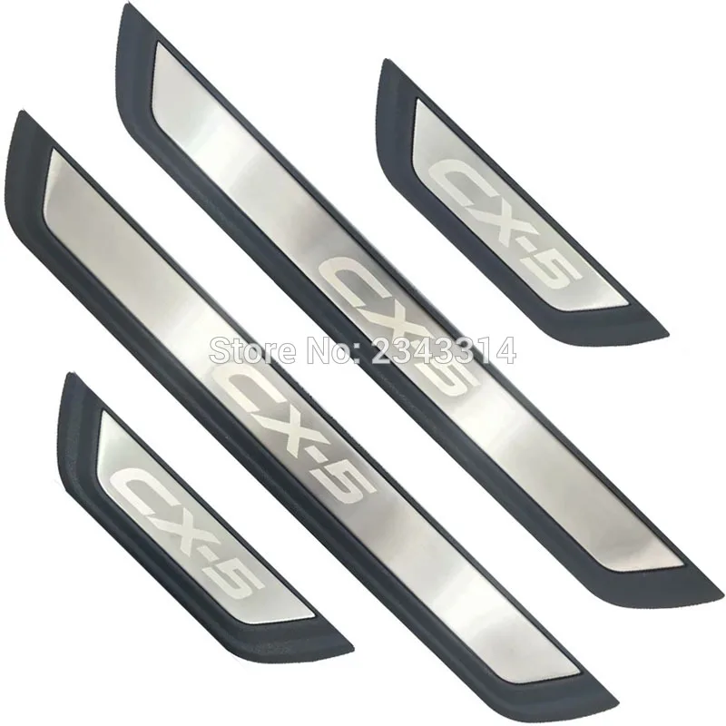 Steel with Plastic Для Mazda CX-5 CX 5 CX5 KF 2nd нержавеющая порогов пластина защитная Накладка гвардии педаль автомобиль Средства для укладки волос - Цвет: Steel with Plastic
