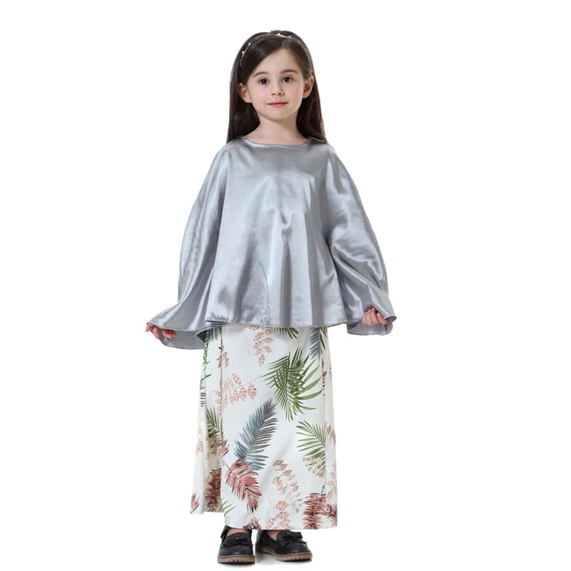 MISSJOY Abaya/Детское платье в Дубае сатиновое с рукавами летучая мышь для девочек