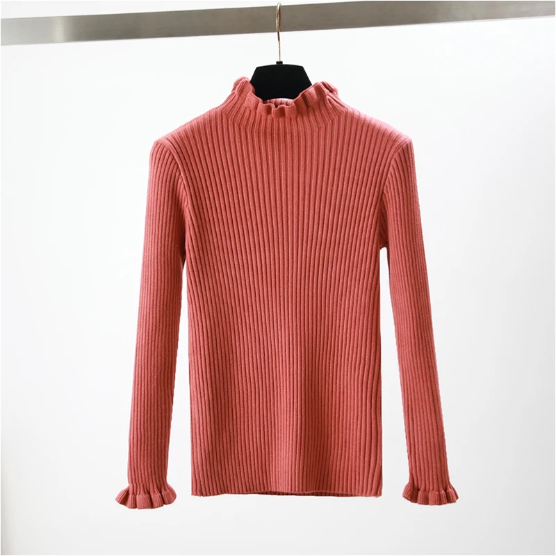 2018 с плиссированным воротником осень зима свитера пуловеры Для женщин длинным