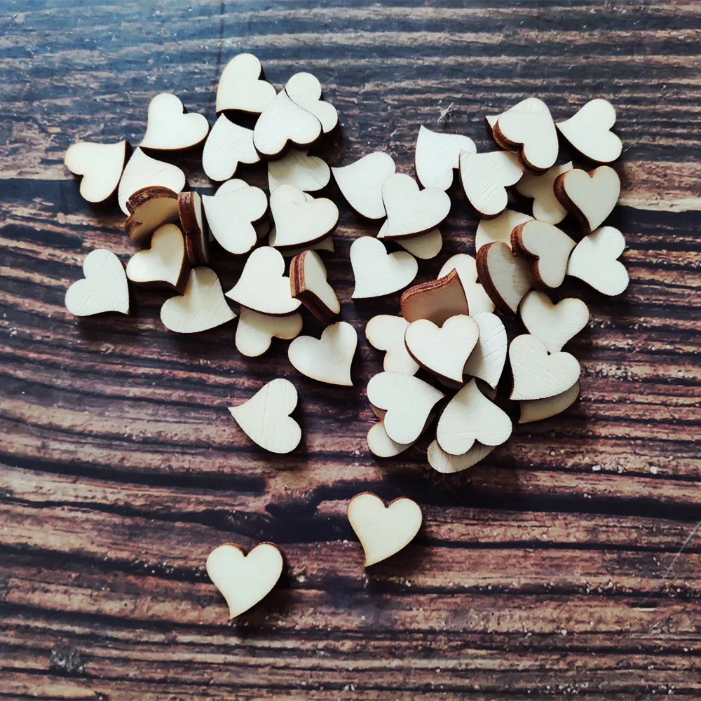50 шт. декоративные деревянные мини сердца 1 5 см|confetti|confetti heart |