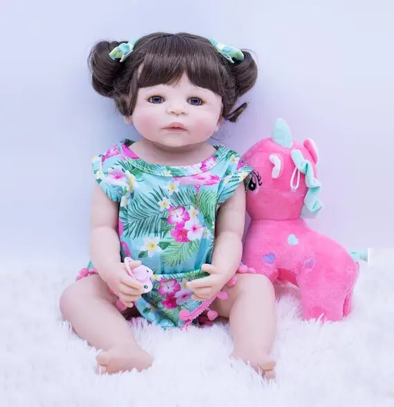 doll and clothes Коллекция года, комплекты для малышей Одежда для маленьких девочек, 55 см, полностью силиконовая кукла-Реборн, без рукавов, Одежда для новорожденных девочек bebe, кукла, подарок - Цвет: doll and clothes