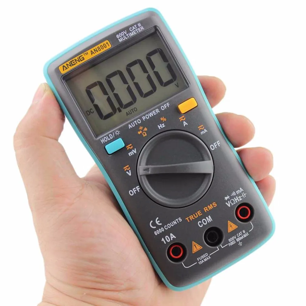 Professional And Practical AN8001 Digital Multimeter 6000 Counts Backlight AC/DC Ammeter Voltmeter Ohm Portable Meter|multimeter cable|multimeter