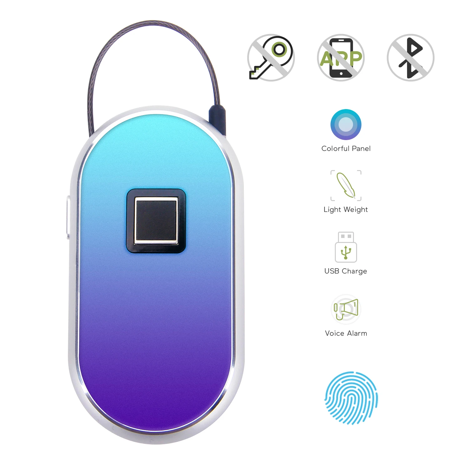 Смарт-замок отпечатков пальцев безопасности USB без ключа замок 85 дБ Громкая