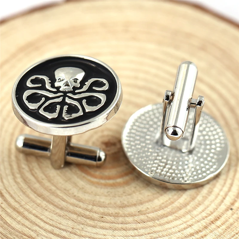 Супергероя Гидра Череп Запонки для мужских рубашек запонки высокого качества