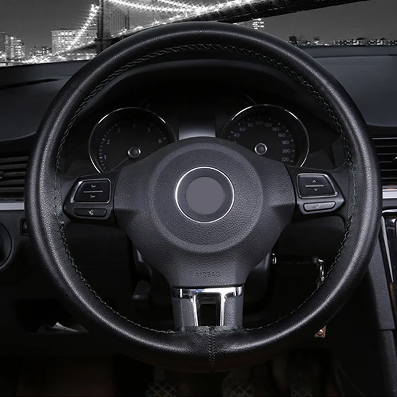 DIY Автомобильные Чехлы На Руль/Мягкая волоконная Кожаная оплетка на руль