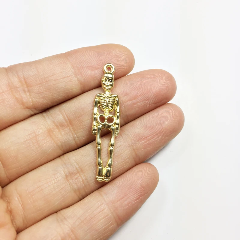 

Eruifa 20pcs 36*9mm Skeleton Charms Zinc Alloy necklace,earring bracelet jewelry DIY handmade 2 colors