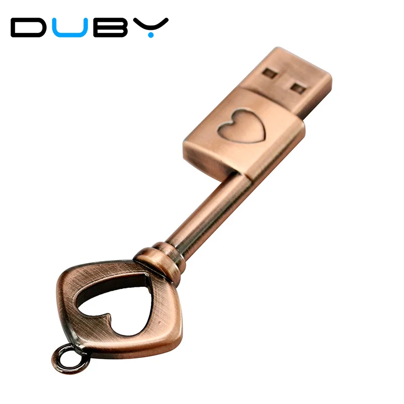 Быстро Скорость 32 Гб металлический бронзовый ключ флэш-накопитель USB ПК 2 0 Pendrive