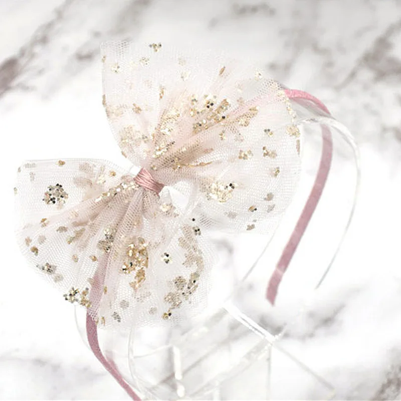 Новая модная повязка на голову, 1 шт., снежный цветок, кролик, кружево, для девочек, изящная Корона, бант, вечерние аксессуары для волос
