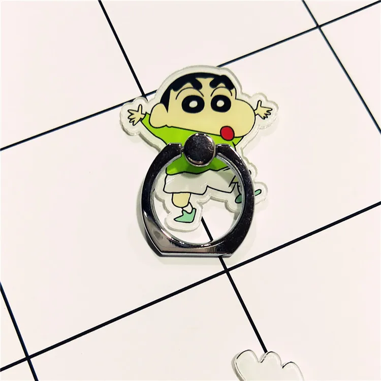 X Chi-bi Maruko Crayon Shin-chan антиосеннее металлическое кольцо на палец для мобильного телефона с поддержкой фигурной игрушки - Цвет: X