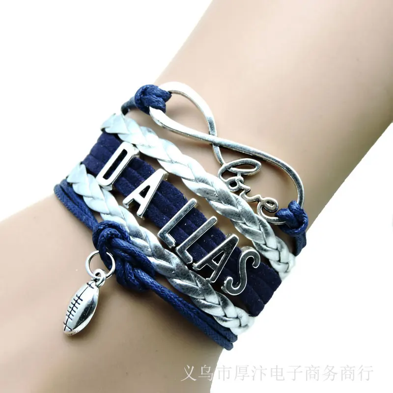 Спортивные слоистых браслет Dallas-мавс Баскетбол Регби Бейсбол Вентиляторы 11