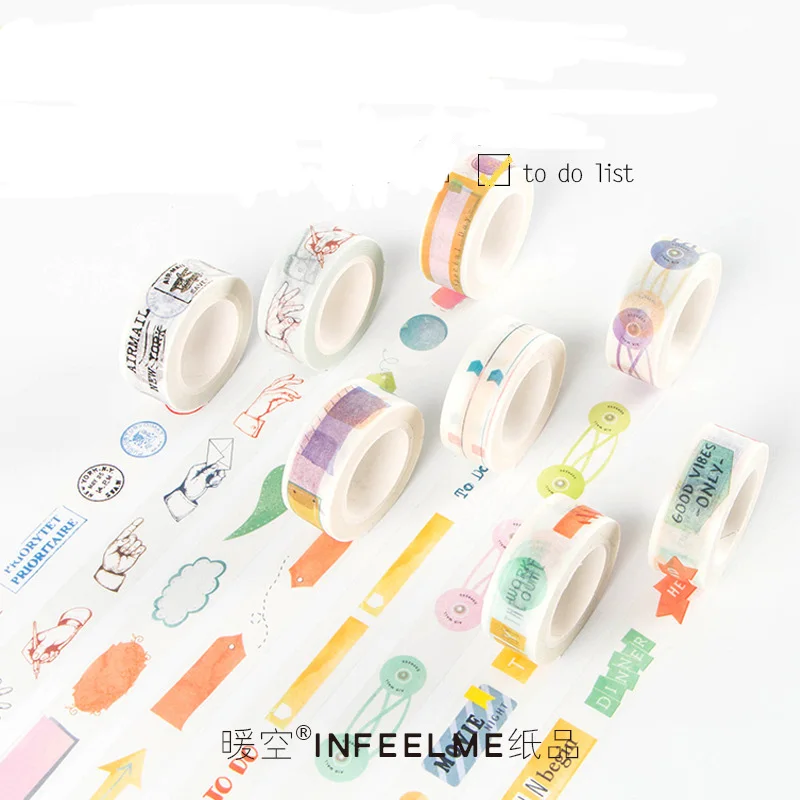 

DIY Japanese Paper Washi Tapes Gesture Tools Colored Masking Tapes Decorative Adhesive Tapes Scrapbooking stickers 7m Alideco