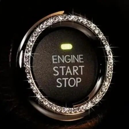 Onebutton start ring Автомобильные наклейки на руль с логотипом, стразы, эмблема, значок, наклейки для автомобиля, Стайлинг для автомобиля Corolla Rav4 Camry - Название цвета: Onebutton start ring