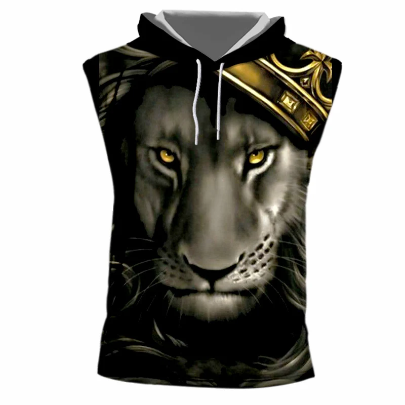 OGKB Crown Lion King 3D мужская майка с капюшоном женские в стиле хип хоп панк для