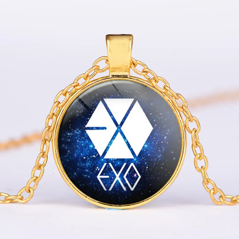 Ожерелье с надписью SIAN Kpop EXO модное ожерелье буквенным 3D эффектом стеклянный