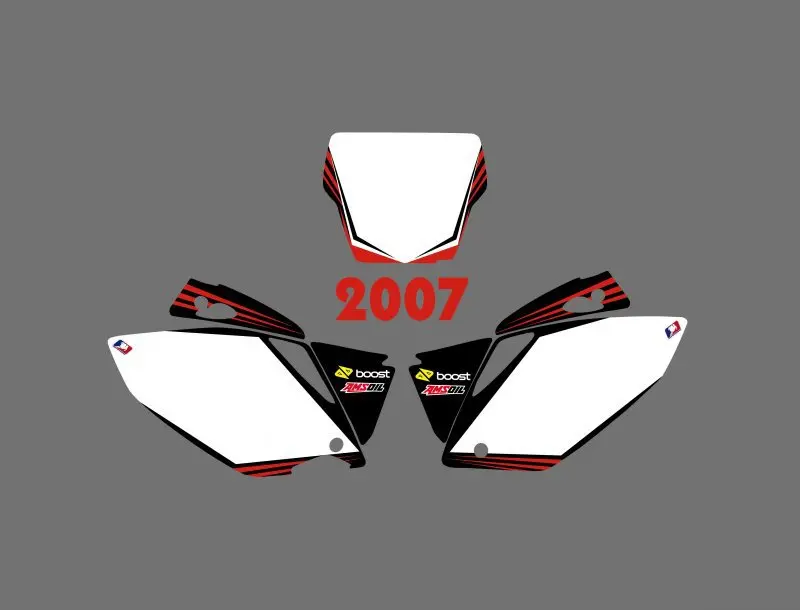 H2CNC графика и фон наклейки Наборы для Honda CRF450 CRF450R 2007 CRF 450 450R|sticker kit|team graphicsdecal kit |