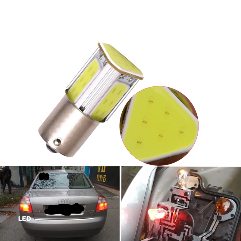 1X S25 P21W PY21W Ba15s 1156 Bay15d светодиодный LED COB для автомобильных ламп светильник тели