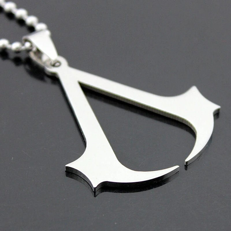 New Fashion Women Men Cospaly Animation Jewelry Silver Black Stainless Steel Assassins Creed Pendant For Necklace Gift | Украшения и