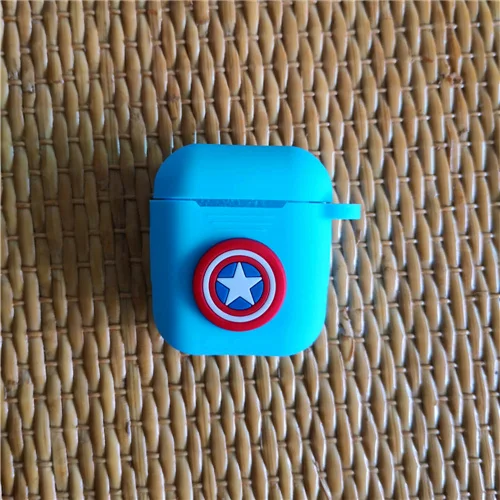 Blue Captain 3D мультяшный милый мягкий силиконовый чехол для Apple Airpods чехол для гарнитура для Airpods Box Air Pods чехол Аксессуары для наушников - Цвет: Blue Captain