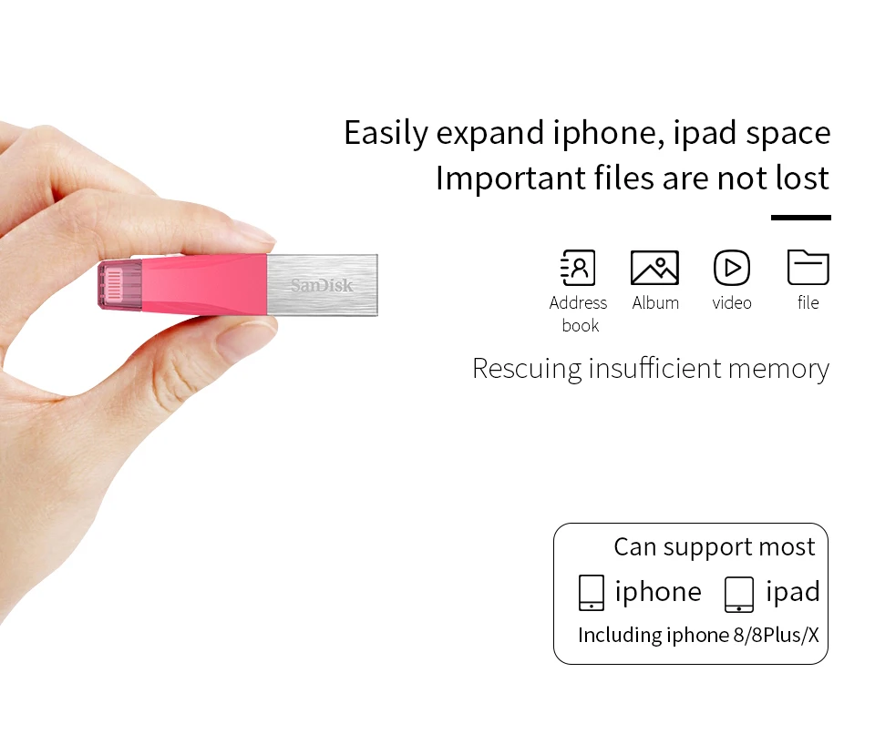 Sandisk iXPand OTG флэш накопитель USB 3,0 64 Гб Lightning разъем Металлическая Ручка U диск memory stick 128 для iPhone iPAD