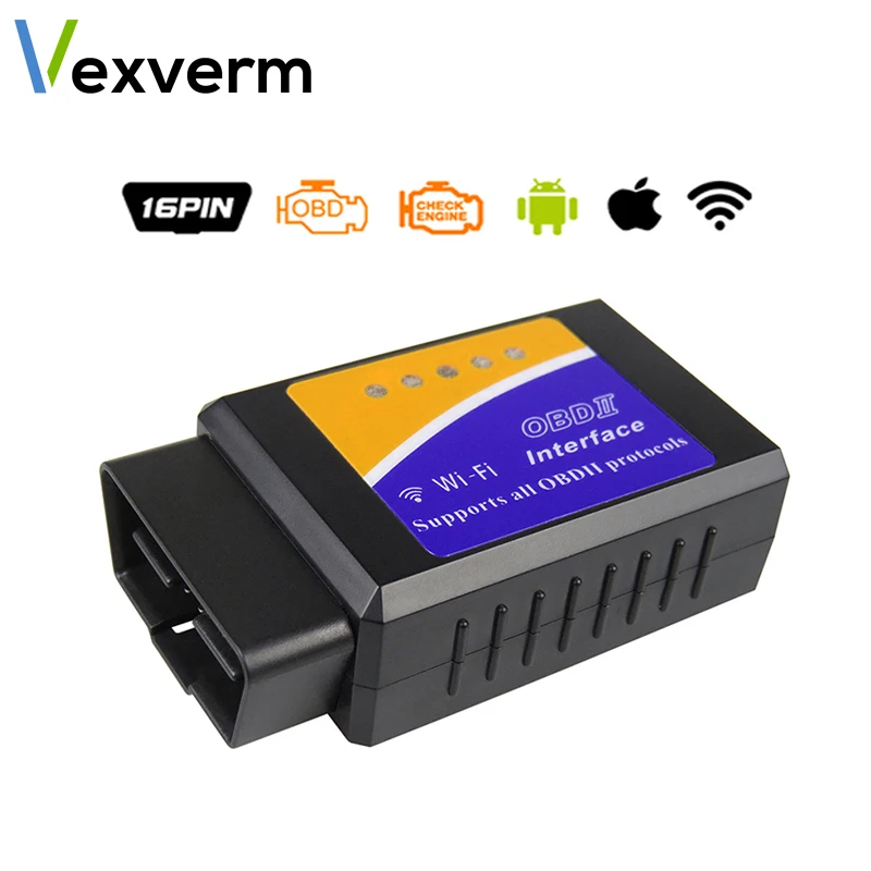 Vexverm ELM327 OBD2 Bluetooth/wifi V1.5 автомобильный диагностический инструмент ELM 327 сканер OBD II работает с Android/IOS/Windows 12 в дизель