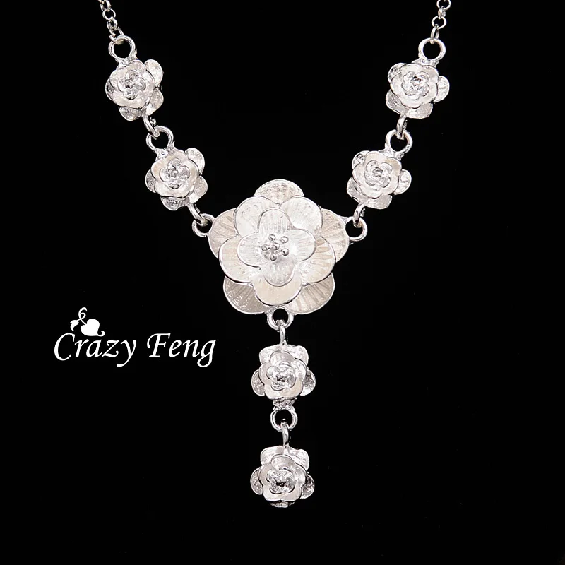 Женская цепочка с подвеской в виде цветка серебристого цвета|jewelry pendant|gifts freechain