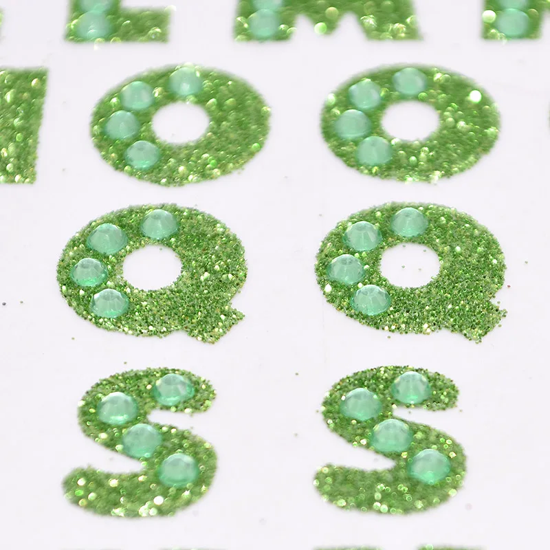 1 Sheet Glitter Alphabet Letter RhinestonesStickers Self Adhesive Gold/silver Words Stick On Scrapbooking DIY Handmade Book Deco
