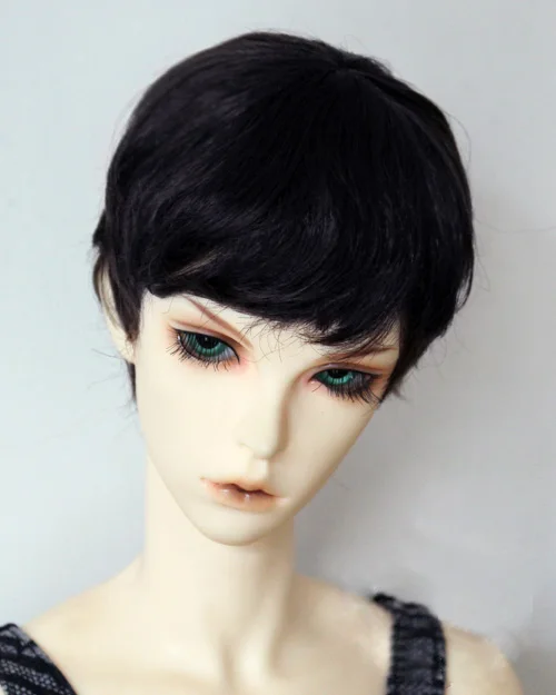 

Парики для куклы BJD, чистые черные искусственные мохеровые парики для кукол 1/3 1/4 1/6 BJD DD SD MSD YOSD, кукла ангел, Короткие вьющиеся волосы, аксессу...