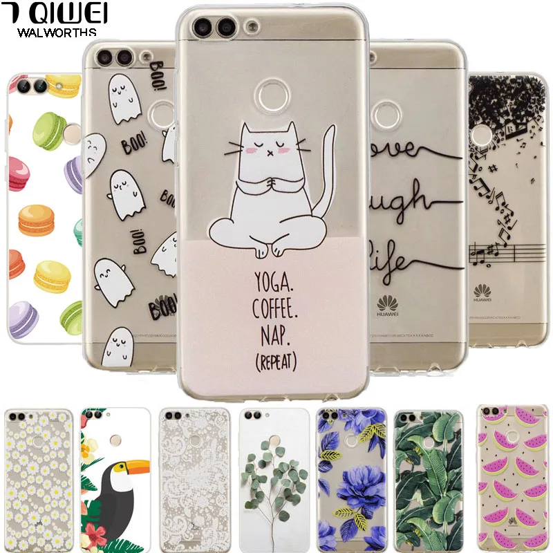 5 65 ''силиконовый чехол для Huawei P Smart Case 2018 милый мягкий TPU Cover PSmart huawei enjoy