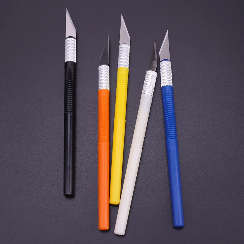 6 лезвий пластиковая ручка искусственный нож резак для дерева и бумаги - Фото №1