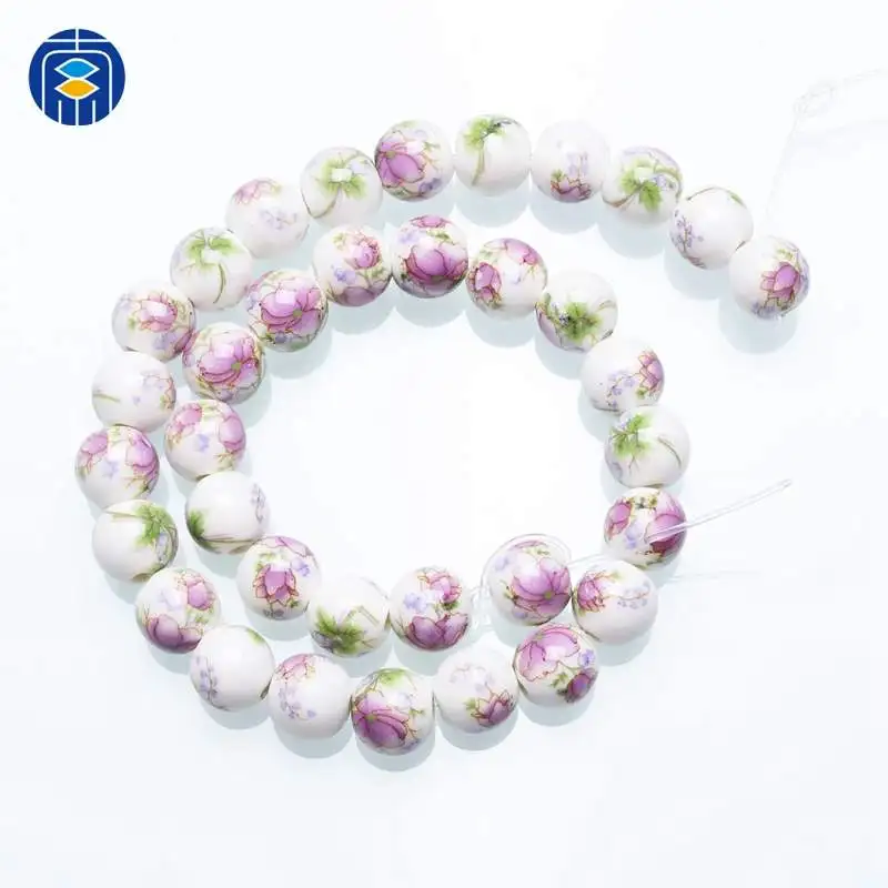 PB-R-016 JuleeCrystal круглые 10 мм винтажные китайские керамические, фарфоровые шарики бусины для ожерелья браслеты Изготовление ювелирных изделий - Цвет: PB-R-016