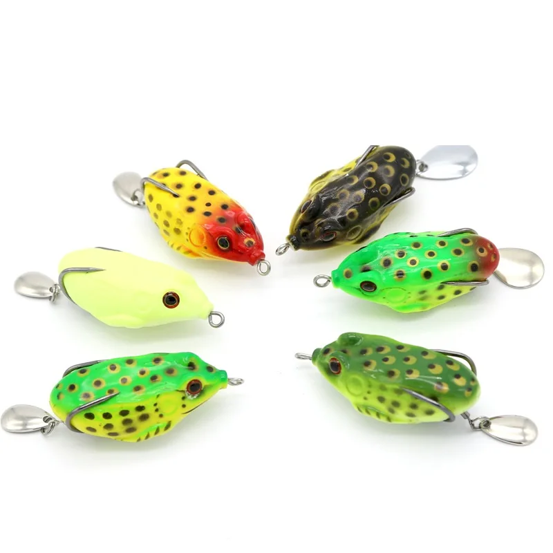 

4cm 7g New Frog Lures For Fishing Soft Silica Gel Bait Japan Fishing Lures Frog Lure Treble Hooks Topwater Ray Frog Artificial