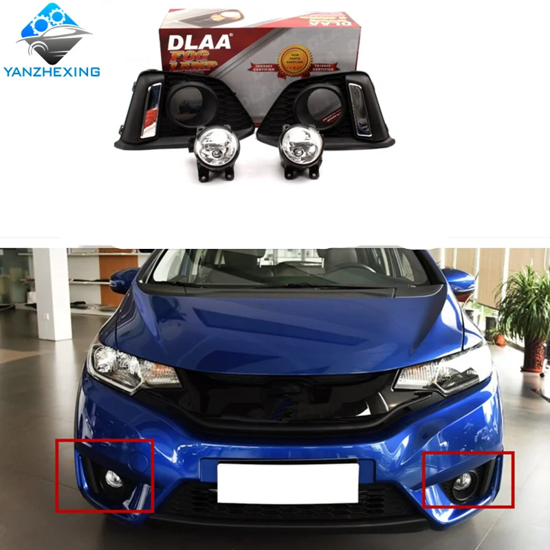 DLAA полный комплект противотуманных фар бампер лампа для FIJ JAZZ HD-625 55 Вт 12 В теплая желтая лампа Тип галогенная