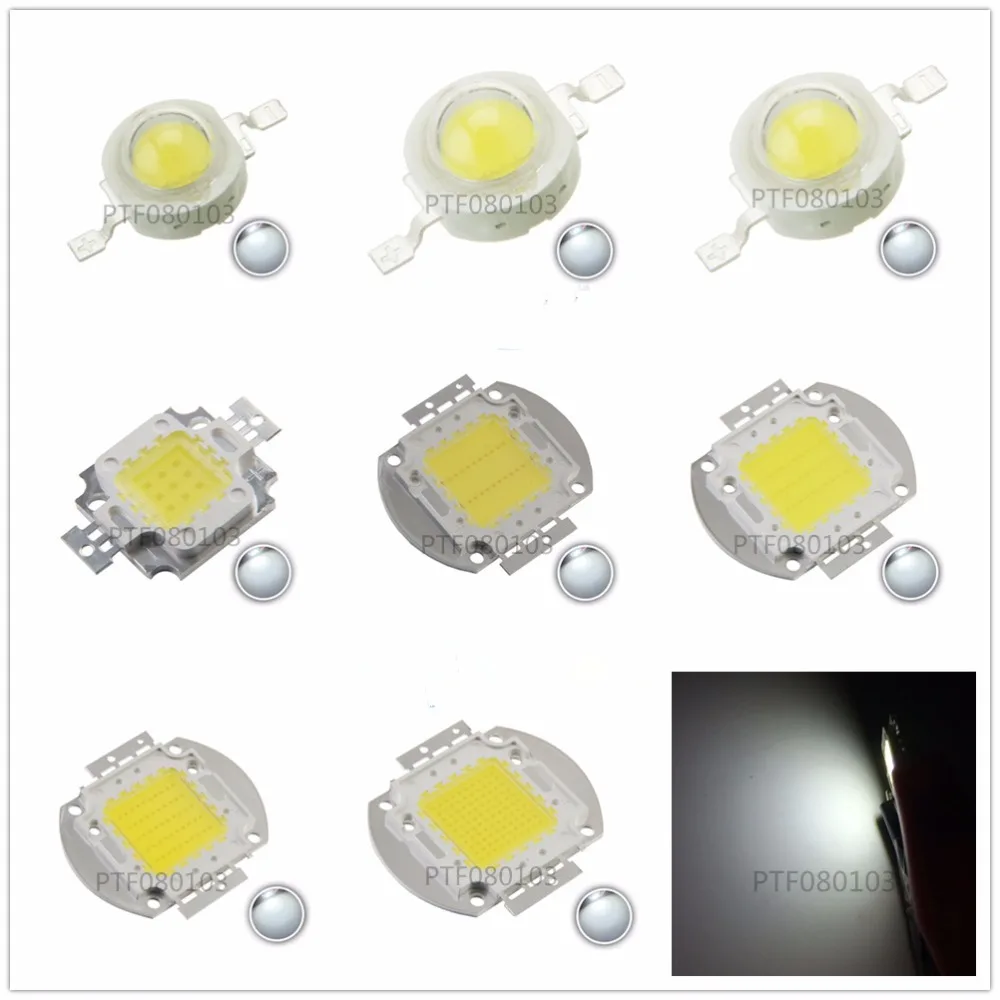 

Free High Power white LED Chip High Power LED Chip SMD 6000-6500K 1W 3W 5W 10W 20W 30W 50W 100W Beads Diode led chip white