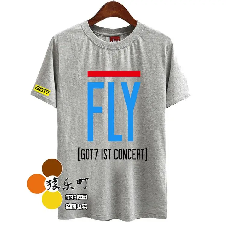 Модная летняя футболка kpop got7 с коротким рукавом и круглым вырезом|loose t-shirt|fashion