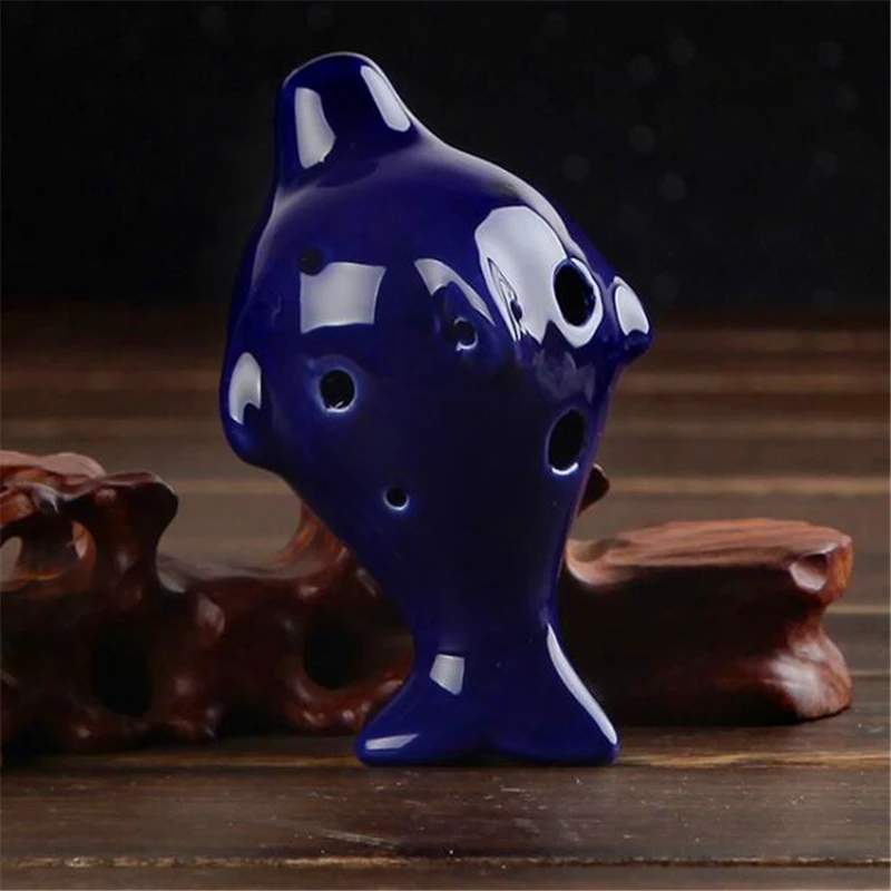 Мультяшный дельфин 6 отверстий Окарины флейта духовой музыкальный инструмент